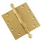 Embassy 5 x 5 Solid Brass Ball Bearing Hinge, Satin Brass Finish Acorn Tips 5050BBUS4A-1 - alternate 1